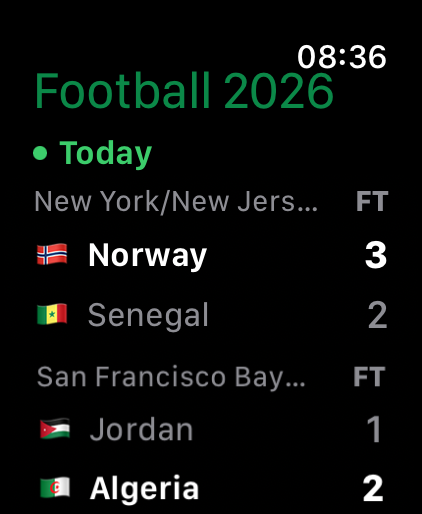 Just Football on Apple Watch